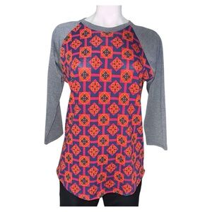 LULAROE WOMENS MEDIUM RANDY GEOMETRIC PRINT T- SHIRT EUC